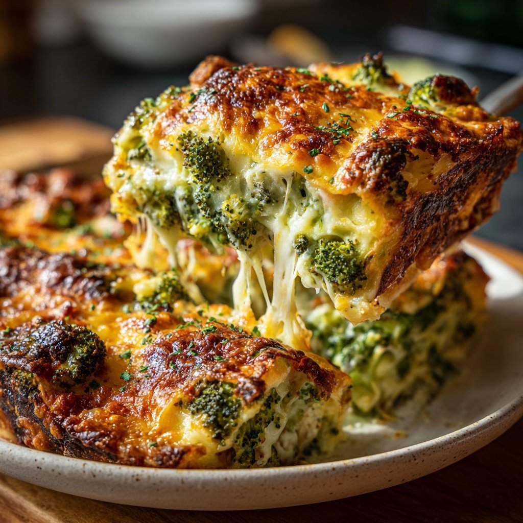 Lasagne mit Brokkoli und Cheddar