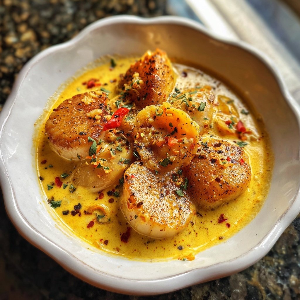 Jakobsmuscheln mit Safrancreme