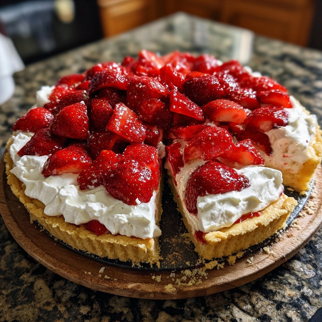 Erdbeerkuchen Mit Frischer Sahne