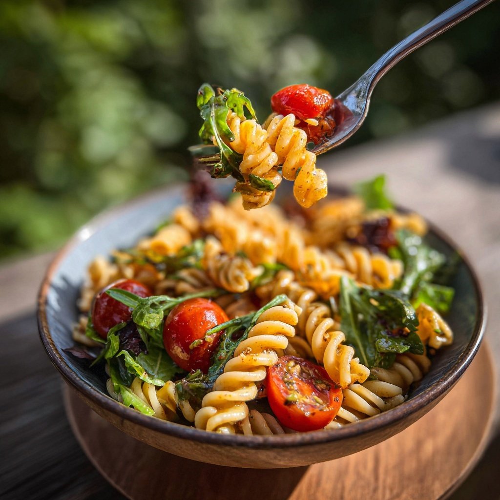 Mediterraner Nudelsalat Mit Rucola