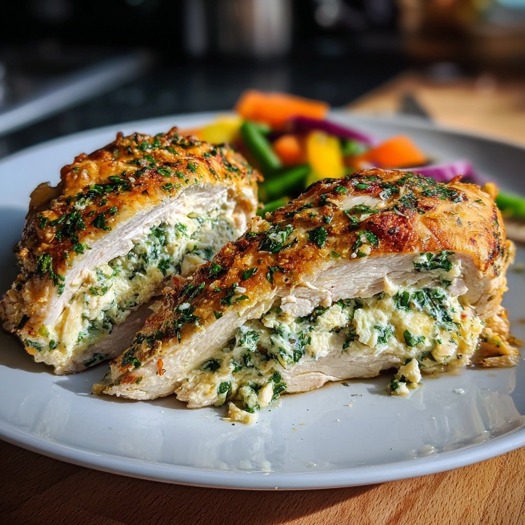 Gefüllte Hähnchenbrust mit Frischkäse und Kräutern