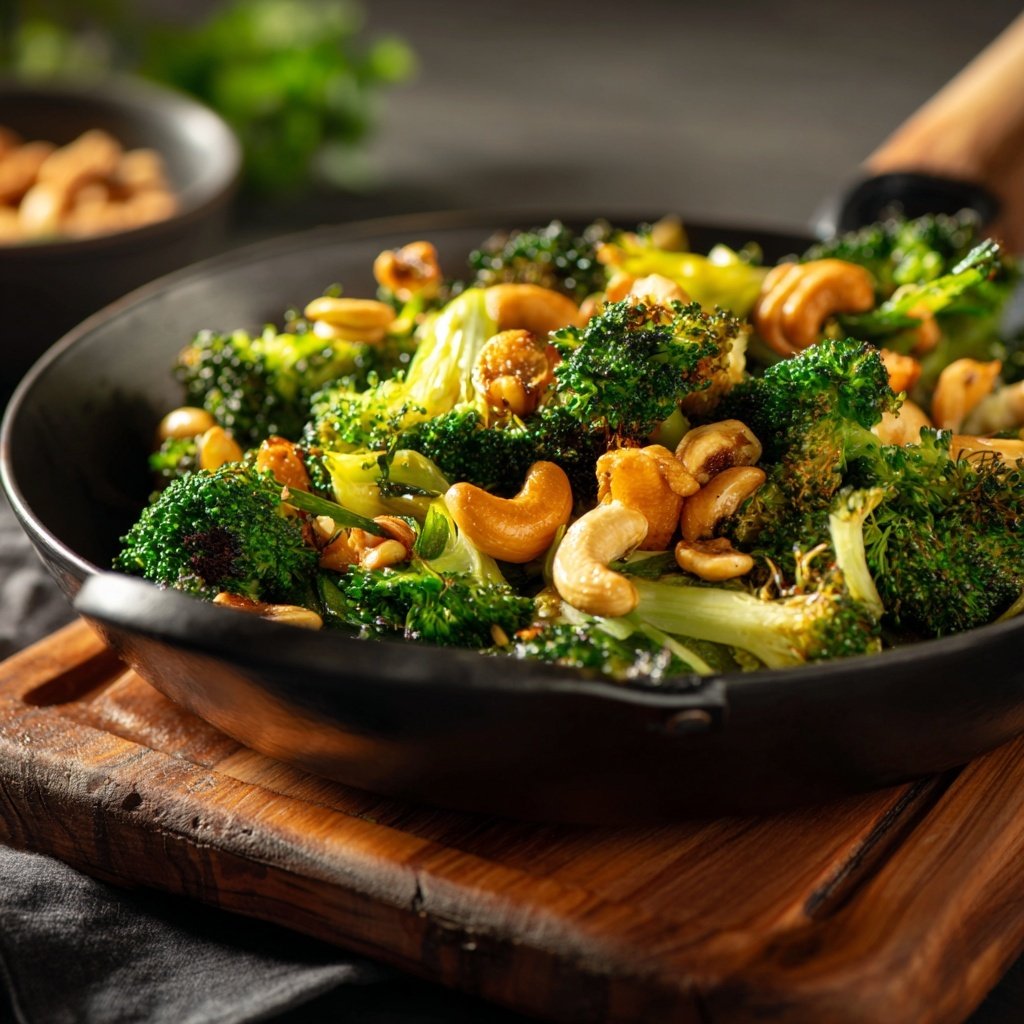 Brokkoli Cashew Wok Pfanne