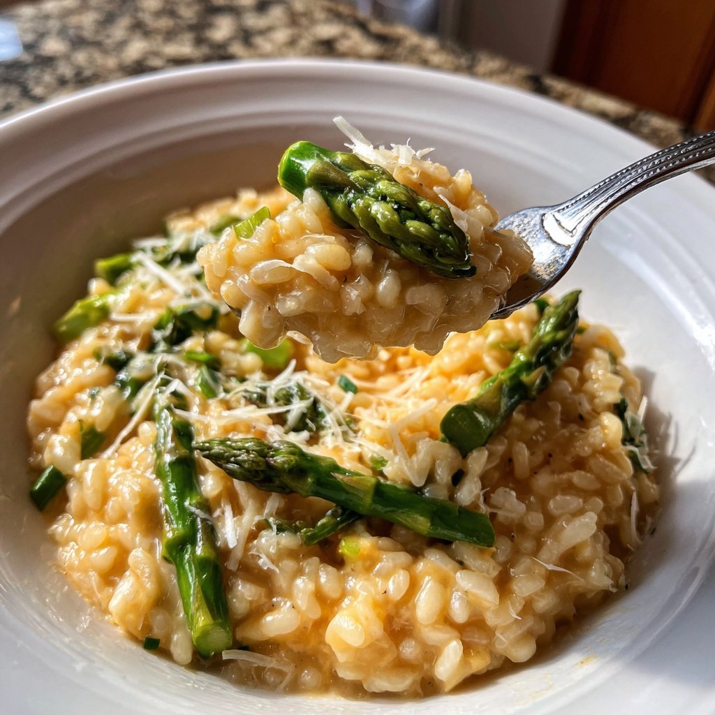 Risotto mit grünem Spargel