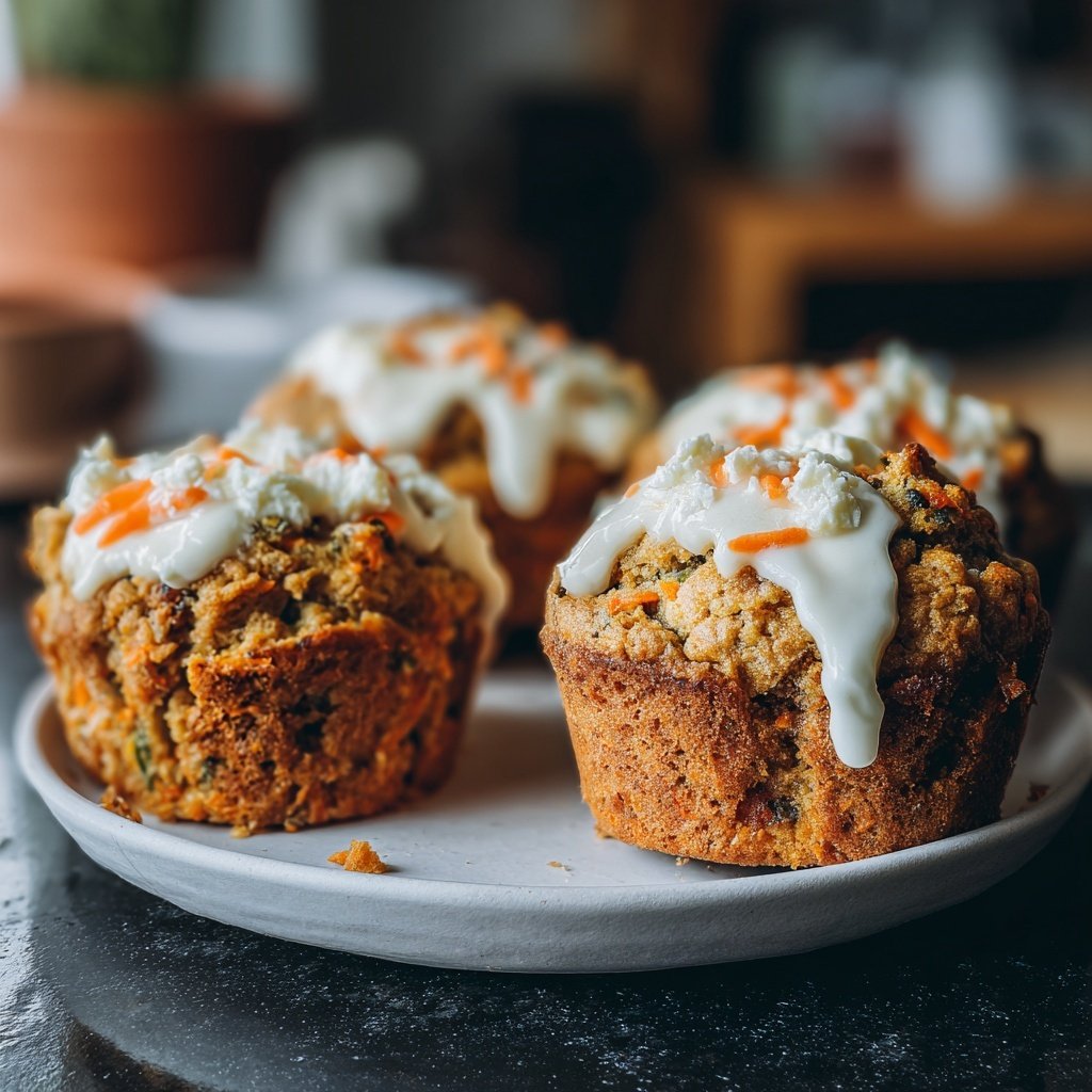 Karotten Muffins Mit Frischkäse Topping